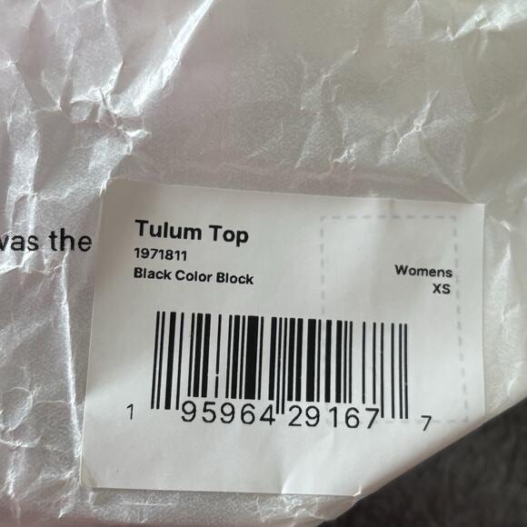 Prana Womens Swim XS Bikini Top Tulum Black Color Block UPF 50+ Lined New - Picture 8 of 9